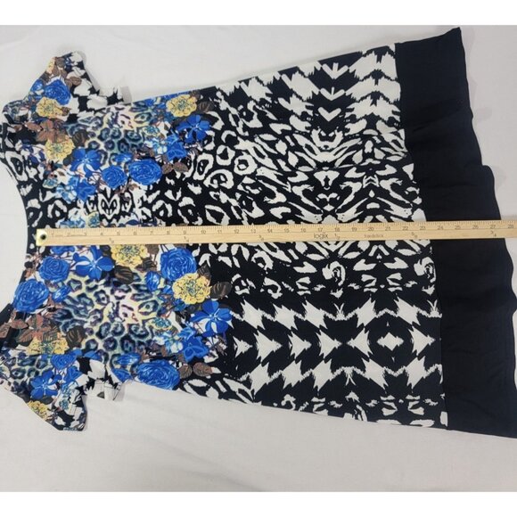 Max & Rina Women's Round Neck Short Sleeve Blouse Tunic Top Colorful Size Medium - Picture 5 of 6